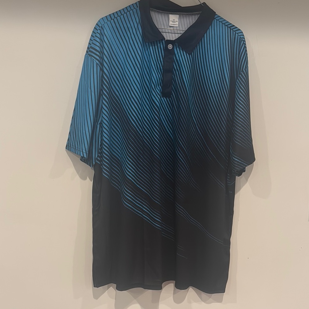 Amazon Blue and Black Performance Polo Shirt
